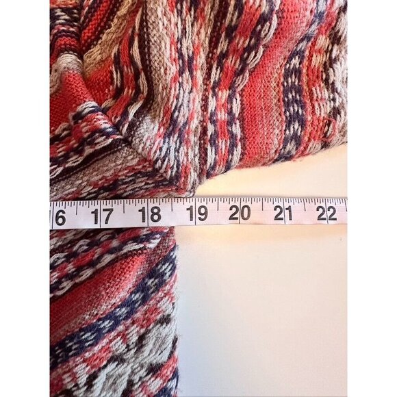 ELAN Open Front Cardigan Boho‎ Sweater Fair Isle Knit Long Sleeve Fringe Size S - Picture 7 of 10